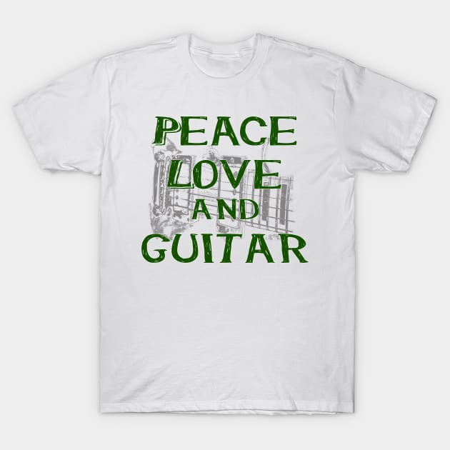 Peace love and guitar T-Shirt by Made the Cut